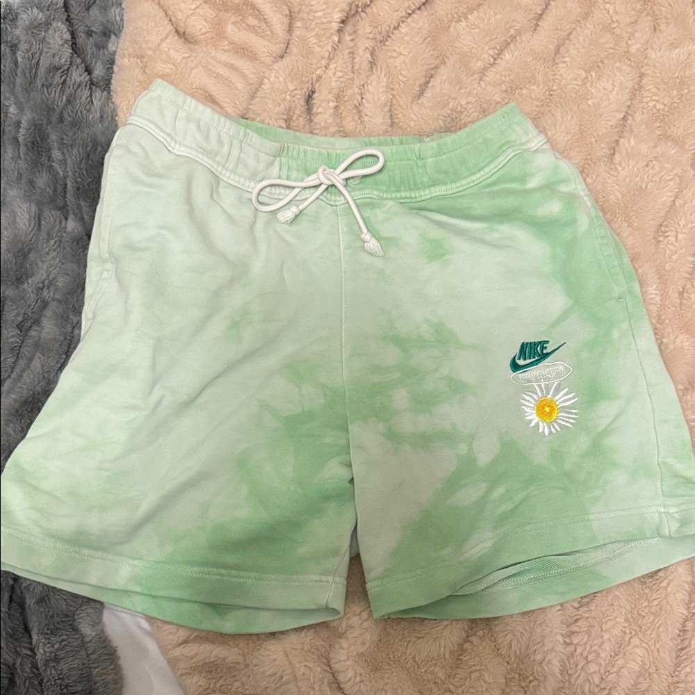 Nike Women's Mint Green Tie-Dye Shorts